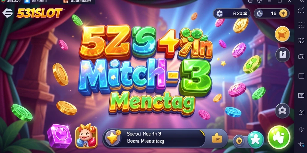 Tangkapan layar utama 531SLOT menunjukkan gameplay Match-3 yang seru.