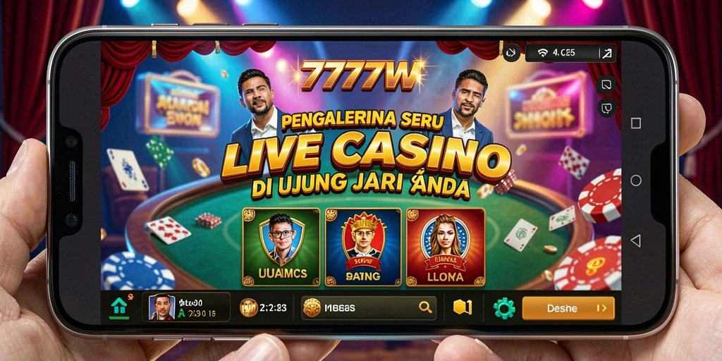 Tampilan gameplay Live Casino yang mendebarkan di 7777W.