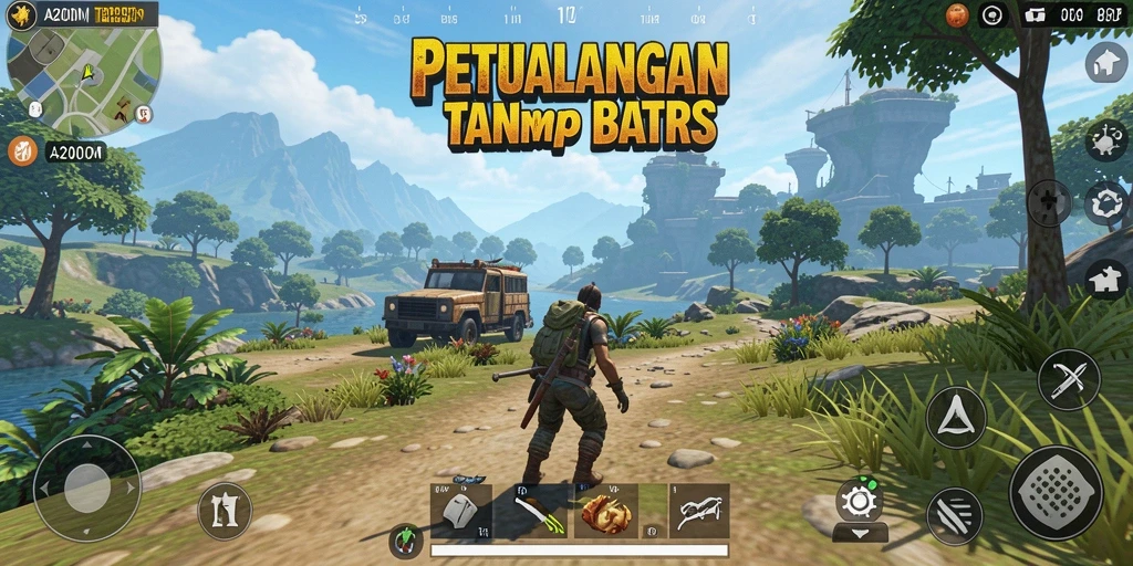 Tampilan gameplay menakjubkan dari A200M dalam dunia terbuka yang luas.