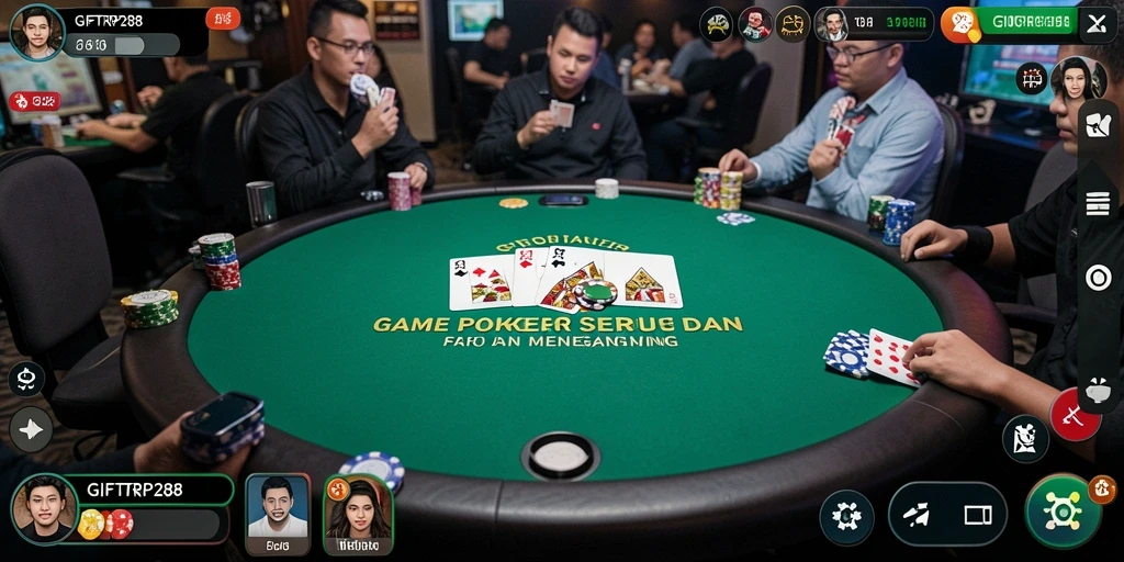 Tampilan utama gameplay Poker dalam GIFTRP288 yang seru.