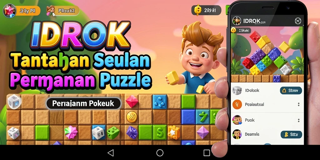 Tampilan gameplay menantang dari game puzzle IDROK yang seru.