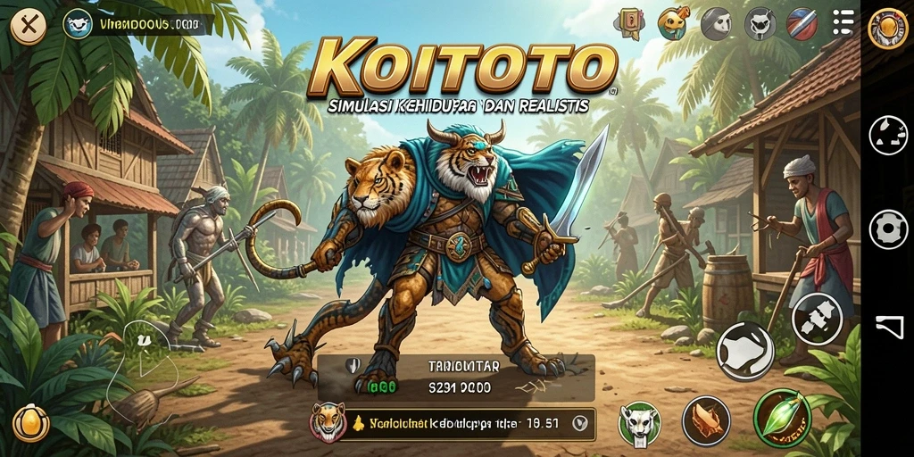 Gameplay KOITOTO yang menampilkan simulasi kehidupan sehari-hari.