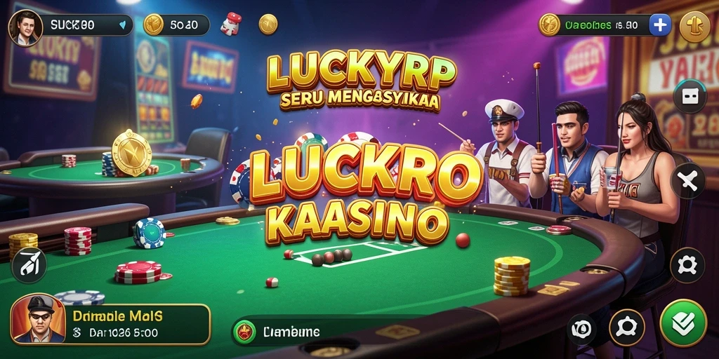 Tampilan gameplay seru dalam LUCKYRP menampilkan suasana kasino yang menarik.