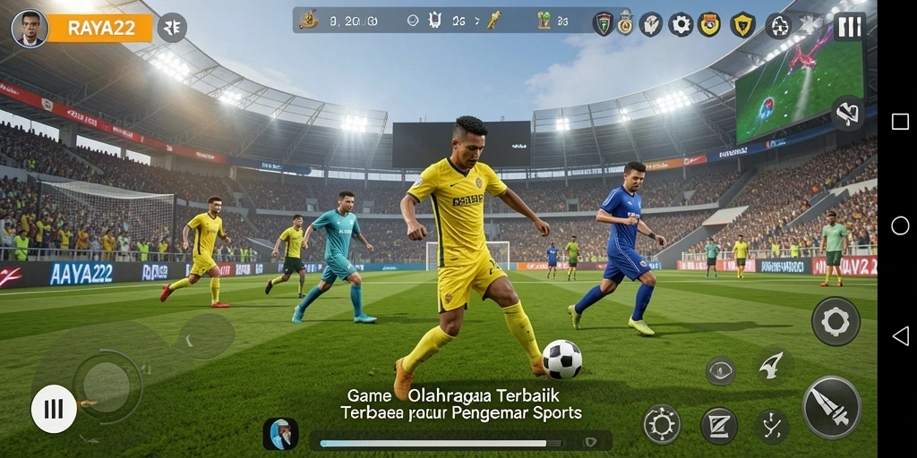 Tampilan menarik dari gameplay RAYA22 dengan aksi olahraga yang seru.