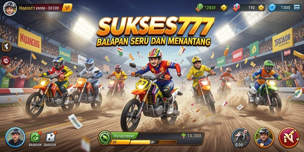 Tampilan gameplay seru dalam SUKSES777 dengan balapan yang mendebarkan.