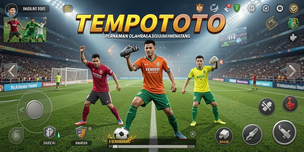 Screenshot gameplay dari TEMPOTOTO yang menampilkan aksi olahraga seru.
